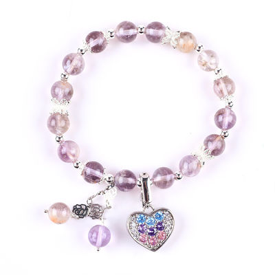 Handgefertigtes Handgemachtes Lavendel Azeztulit Naturstein Perlen Armband zum Geschenk