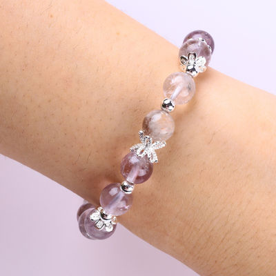 Handgefertigtes Handgemachtes Lavendel Azeztulit Naturstein Perlen Armband zum Geschenk