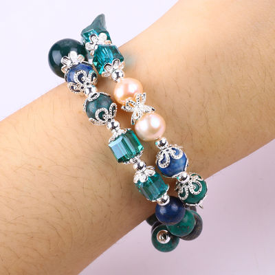 Einhorn-Schnitzerei 2 Schicht-Azurit-Stein-Kristall-Armband