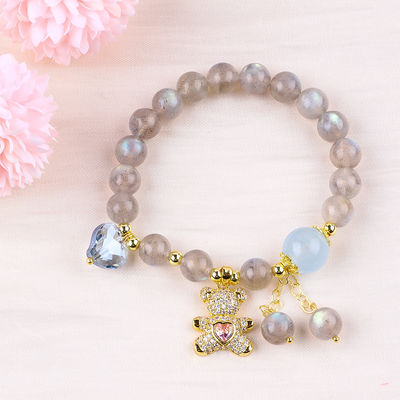 Labradorit / Amethyst Natürlicher Edelstein Armband Verringert Negative Energie