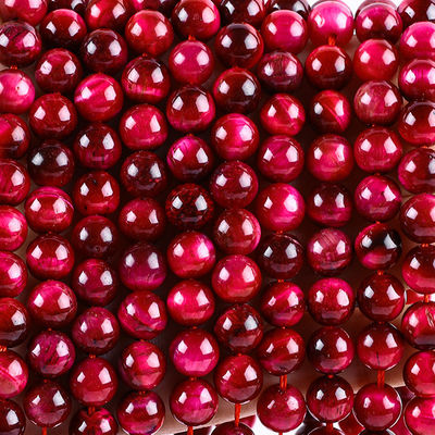 8mm Rose Rot Tiger Auge Edelstein Heilende rosa Kristallstein Perlen für Schmuckherstellung