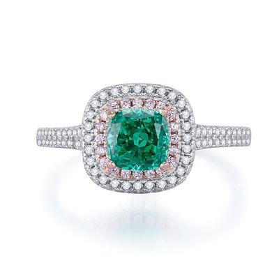 Grüne Quadratform Edelstein Zirkon Hochzeitsringe für Frauen