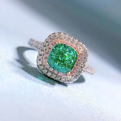 Grüne Quadratform Edelstein Zirkon Hochzeitsringe für Frauen