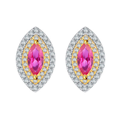 Marquise-Form Exklusive Handwerkskunst Ohrring Edelstein Zirkon Brautschmuck