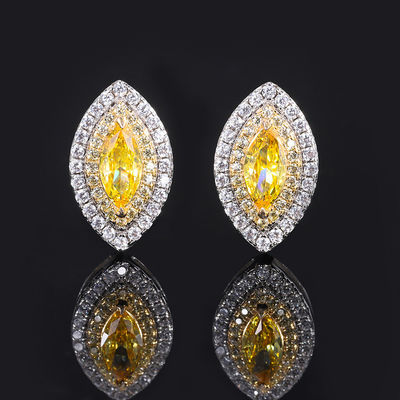 Marquise-Form Exklusive Handwerkskunst Ohrring Edelstein Zirkon Brautschmuck
