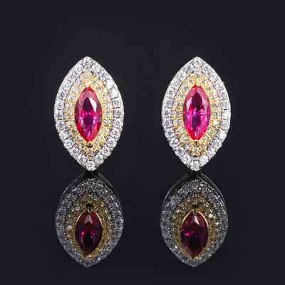 Marquise-Form Exklusive Handwerkskunst Ohrring Edelstein Zirkon Brautschmuck