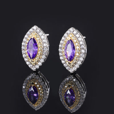 Marquise-Form Exklusive Handwerkskunst Ohrring Edelstein Zirkon Brautschmuck
