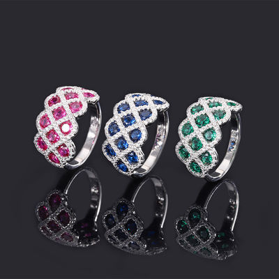 Zirkon 925 Sterling Silber Edelstein Verlobungsringe Blumenform