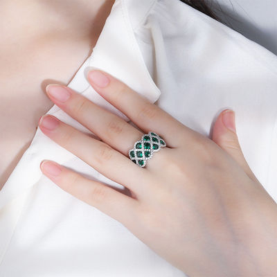 Zirkon 925 Sterling Silber Edelstein Verlobungsringe Blumenform