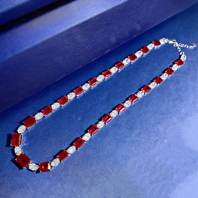 Luxuriöse Brautkette aus rosa/grünem Edelstein für Hochzeit und Geschenk