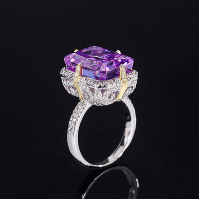 Purpur / Aqua Blau / Gelb Edelstein 925 Sterling Silber Zirkon Verlobungsring