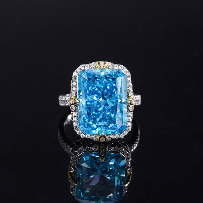Purpur / Aqua Blau / Gelb Edelstein 925 Sterling Silber Zirkon Verlobungsring