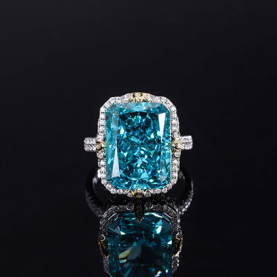 Purpur / Aqua Blau / Gelb Edelstein 925 Sterling Silber Zirkon Verlobungsring