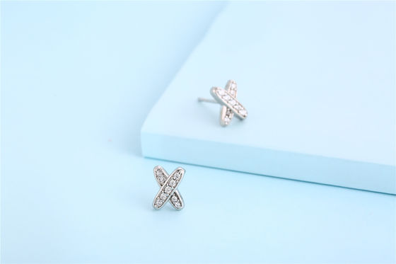 X-Form 925 Moissanit-Stud-Ohrringe Sterling Silber Schmuck