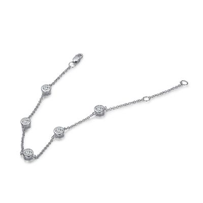 Schimmernd erhobene 925 Sterling Silber Moissanite Diamant Armband Frauen