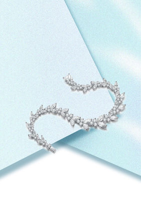 18K Gold Weizen Ohr Moissanite Tennis Armband für Verlobung