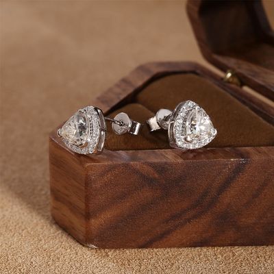 Moissanite 925 Sterling Silber Stud Ohrringe Unterstützung OEM ODM