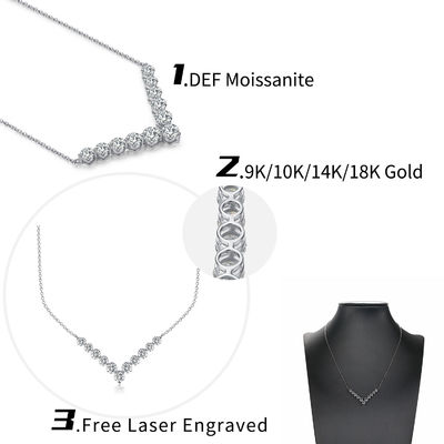 18k Gold Moissanite Diamant Lächeln Halskette Anhänger zum Geschenken