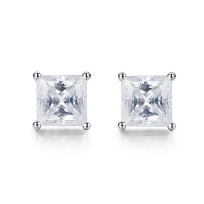 Kubik 18K Gold Moissanite Diamant Stud Ohrringe zum Geburtstagsgeschenk