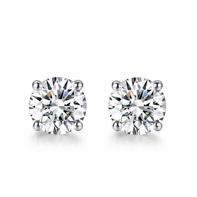 18k Gold Moissanite Diamant-Stud-Ohrringe Weißgold Unterstützung Anpassung