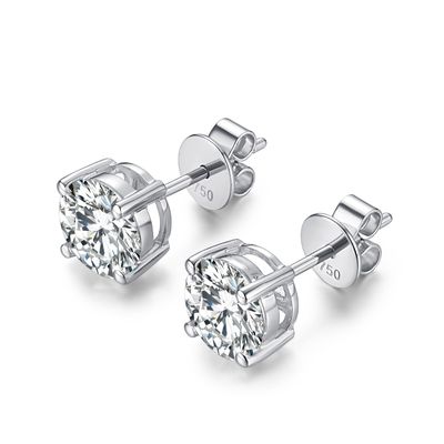 18k Gold Moissanite Diamant-Stud-Ohrringe Weißgold Unterstützung Anpassung