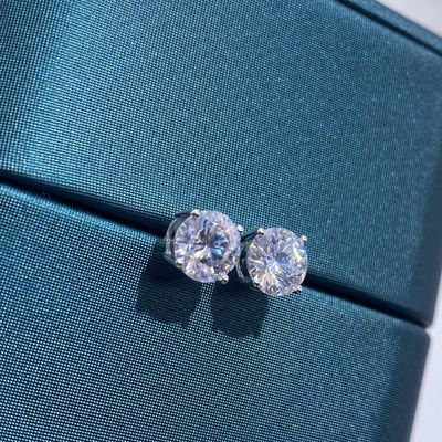 18k Gold Moissanite Diamant-Stud-Ohrringe Weißgold Unterstützung Anpassung