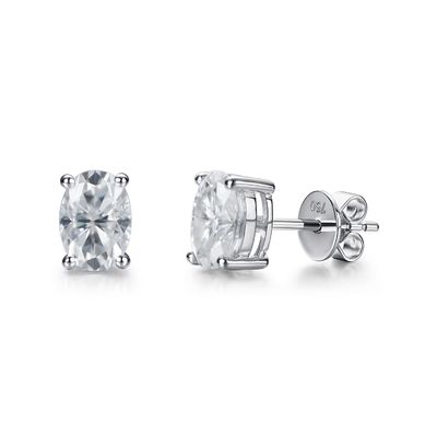 18k Gold Moissanite Diamant Oval Ohrringe Stift zum Geschenk