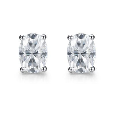 18k Gold Moissanite Diamant Oval Ohrringe Stift zum Geschenk
