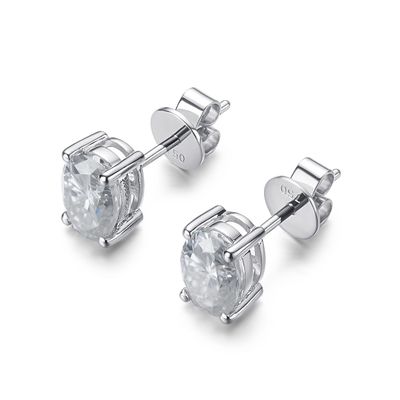 18k Gold Moissanite Diamant Oval Ohrringe Stift zum Geschenk
