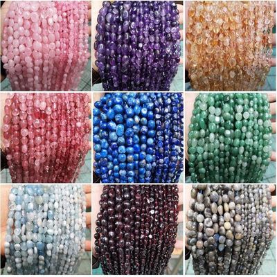 Natürlicher Kristall Edelstein unregelmäßige Form Rosenquarz / Erdbeerquarz / Amethyst / Klares Quarz Loose Bead Strands