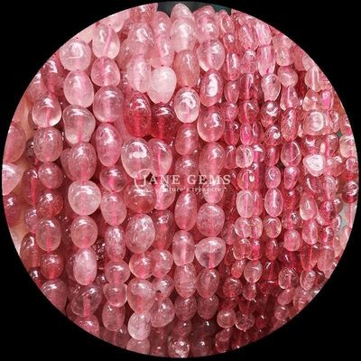 Natürlicher Kristall Edelstein unregelmäßige Form Rosenquarz / Erdbeerquarz / Amethyst / Klares Quarz Loose Bead Strands