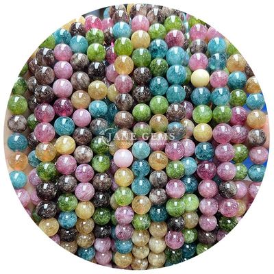 Großhandel Runde Naturstein Perlen Runde Locker Edelstein Perlen Zubehör 8mm Aquamarin Locker Perlen für DIY Schmuck