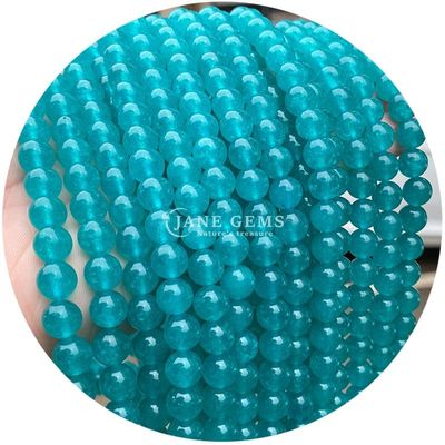 Großhandel Runde Naturstein Perlen Runde Locker Edelstein Perlen Zubehör 8mm Aquamarin Locker Perlen für DIY Schmuck