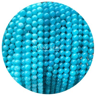 Großhandel Runde Naturstein Perlen Runde Locker Edelstein Perlen Zubehör 8mm Aquamarin Locker Perlen für DIY Schmuck