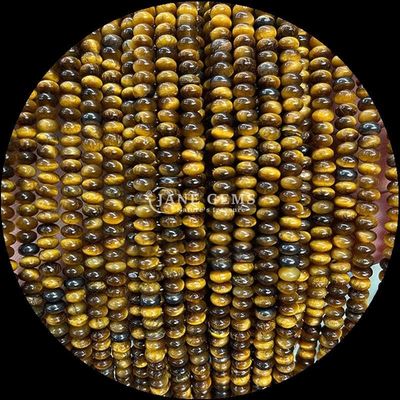 Natürliche Kristall-Edelstein Rondelle Abacus Form Amazonit Tiger Auge Loose Perlenstränge für Yoga-Armbänder