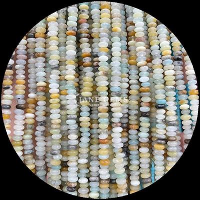 Natürliche Kristall-Edelstein Rondelle Abacus Form Amazonit Tiger Auge Loose Perlenstränge für Yoga-Armbänder