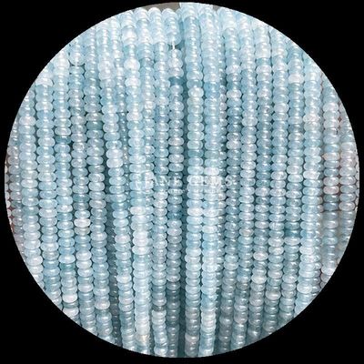 Edelsteine Perlen angepasste Größe Rondelle Abacus Form Edelstein Crazy Agate Aquamarin Locker Perlenstränge für Schmuckherstellung