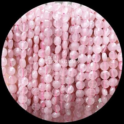 Flachgeformte Facettenperlen Kristall Edelstein Runde Form Amethyst Rose Quarz Loose Perlenstränge für DIY Schmuckherstellung
