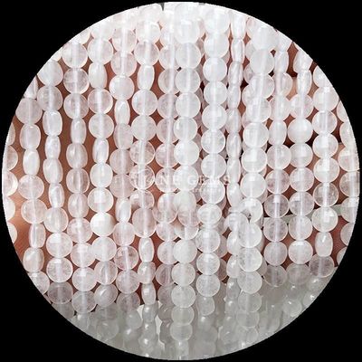 Flachgeformte Facettenperlen Kristall Edelstein Runde Form Amethyst Rose Quarz Loose Perlenstränge für DIY Schmuckherstellung