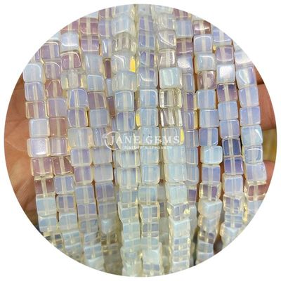 Großhandel Naturkristall Edelstein Quadratform Perlen Würfel Loose Stein Perlen Zubehör Würfel Perlen Abstand für Schmuck