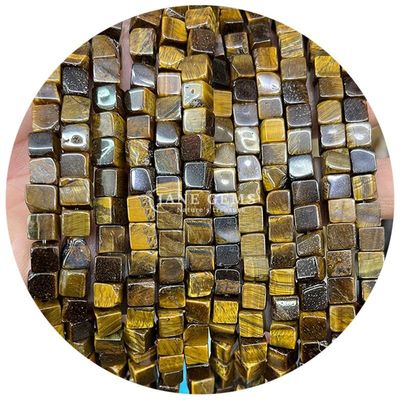 Großhandel Naturkristall Edelstein Quadratform Perlen Würfel Loose Stein Perlen Zubehör Würfel Perlen Abstand für Schmuck