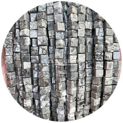 Großhandel Naturkristall Edelstein Quadratform Perlen Würfel Loose Stein Perlen Zubehör Würfel Perlen Abstand für Schmuck