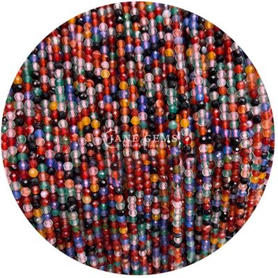 Edelsteine Perle Naturkristall Fassette Rundform Klein dalmatinischer Jaspis Rubin Zoisite Locker Perlenstränge für Armbänder