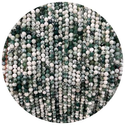 Edelsteine Perle Naturkristall Fassette Rundform Klein dalmatinischer Jaspis Rubin Zoisite Locker Perlenstränge für Armbänder
