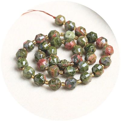 Großhandel Naturkristall Edelstein Olivenform Perlen Faceted Loose Stone Bead Accessoires Rhombus Bead Spacer