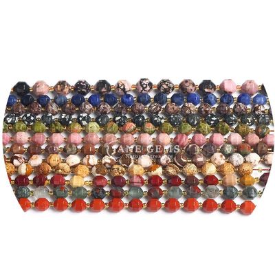 Großhandel Naturkristall Edelstein Olivenform Perlen Faceted Loose Stone Bead Accessoires Rhombus Bead Spacer