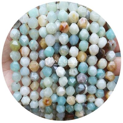 Großhandel Natürliche Kristall-Edelsteine Faceted Beads Faceted Loose Stone Bead Accessories Rhombus Bead Spacer für Schmuck