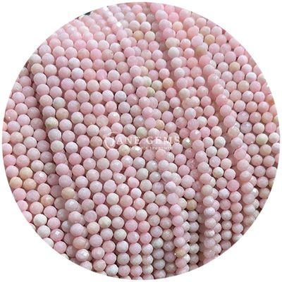 Erdbeerquarz rosa Opal Edelsteine Perle Naturkristall Facetten Rundform Kleine lose Perlenstränge für Armbänder