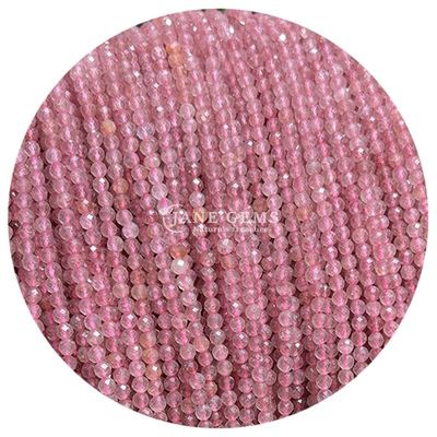 Erdbeerquarz rosa Opal Edelsteine Perle Naturkristall Facetten Rundform Kleine lose Perlenstränge für Armbänder