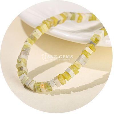 Großhandel Natürliche Jade Loose Beads Echte Weiß Opal Loose Beads Quadratische Scheitern Form Loose Beads Abstandsmessgeräte für DIY Schmuck